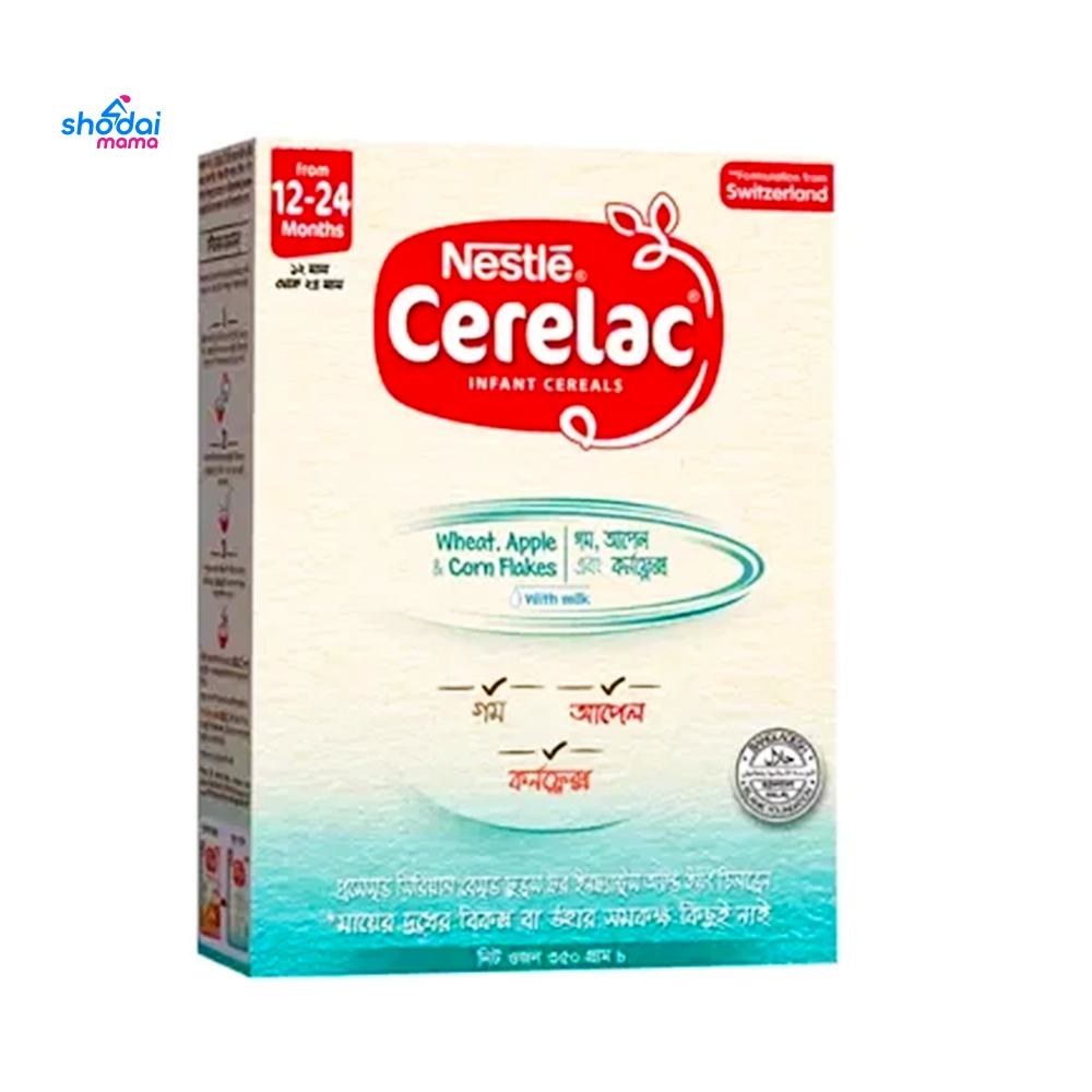 Cerelac Wheat, Apple & Corn Flakes with Milk (12m-24m) 350gm